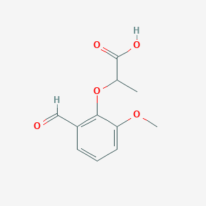 molecular formula C11H12O5 B046132 2-(2-甲酰基-6-甲氧基苯氧基)丙酸 CAS No. 590395-57-6