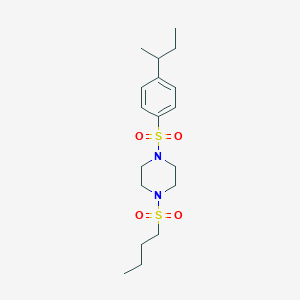 molecular formula C18H30N2O4S2 B4613213 1-{[4-(SEC-BUTYL)PHENYL]SULFONYL}-4-(BUTYLSULFONYL)PIPERAZINE 