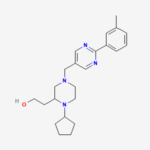 molecular formula C23H32N4O B4613232 2-(1-cyclopentyl-4-{[2-(3-methylphenyl)-5-pyrimidinyl]methyl}-2-piperazinyl)ethanol 