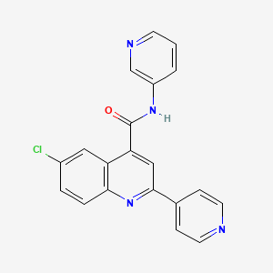 6-chloro-N-(pyridin-3-yl)-2-(pyridin-4-yl)quinoline-4-carboxamide