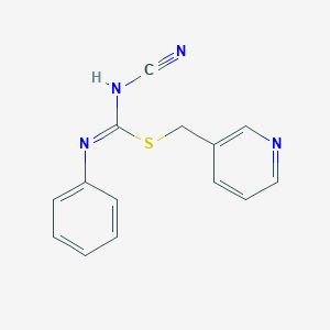 molecular formula C14H12N4S B461324 3-pyridinylmethyl N'-cyano-N-phenylimidothiocarbamate 