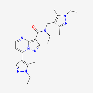 N-ethyl-N-[(1-ethyl-3,5-dimethyl-1H-pyrazol-4-yl)methyl]-7-(1-ethyl-5-methyl-1H-pyrazol-4-yl)pyrazolo[1,5-a]pyrimidine-3-carboxamide