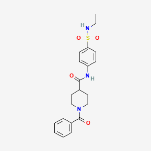 1-benzoyl-N-{4-[(ethylamino)sulfonyl]phenyl}-4-piperidinecarboxamide