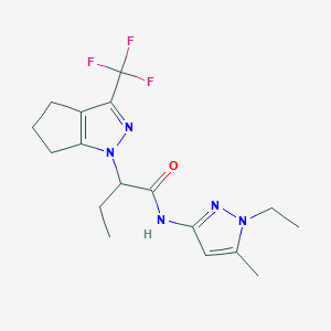 N-(1-ethyl-5-methyl-1H-pyrazol-3-yl)-2-[3-(trifluoromethyl)-5,6-dihydrocyclopenta[c]pyrazol-1(4H)-yl]butanamide