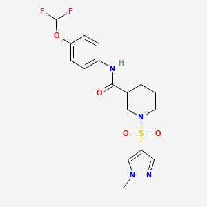 molecular formula C17H20F2N4O4S B4613268 N~3~-[4-(DIFLUOROMETHOXY)PHENYL]-1-[(1-METHYL-1H-PYRAZOL-4-YL)SULFONYL]-3-PIPERIDINECARBOXAMIDE 