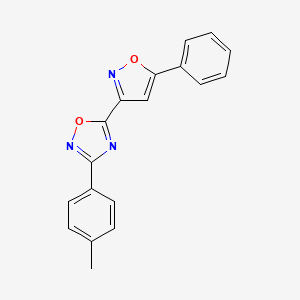 3-(4-methylphenyl)-5-(5-phenyl-3-isoxazolyl)-1,2,4-oxadiazole