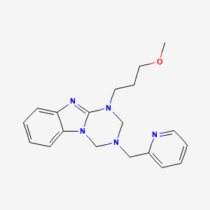 molecular formula C19H23N5O B4613323 1-(3-methoxypropyl)-3-(2-pyridinylmethyl)-1,2,3,4-tetrahydro[1,3,5]triazino[1,2-a]benzimidazole 