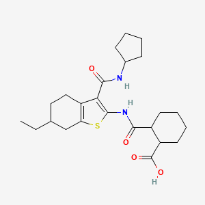 2-[({3-[(cyclopentylamino)carbonyl]-6-ethyl-4,5,6,7-tetrahydro-1-benzothien-2-yl}amino)carbonyl]cyclohexanecarboxylic acid