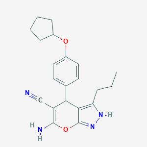 6-Amino-4-[4-(cyclopentyloxy)phenyl]-3-propyl-2,4-dihydropyrano[2,3-c]pyrazole-5-carbonitrile