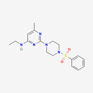 molecular formula C17H23N5O2S B4613396 N-ethyl-6-methyl-2-[4-(phenylsulfonyl)-1-piperazinyl]-4-pyrimidinamine 