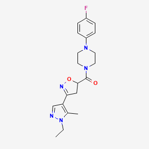 1-{[3-(1-ethyl-5-methyl-1H-pyrazol-4-yl)-4,5-dihydro-5-isoxazolyl]carbonyl}-4-(4-fluorophenyl)piperazine