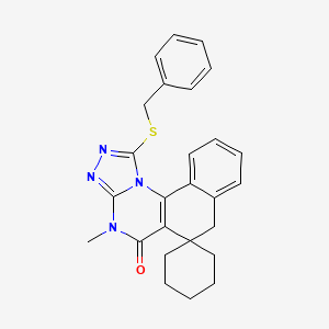 molecular formula C26H26N4OS B4613420 1-(benzylthio)-4-methyl-4H-spiro[benzo[h][1,2,4]triazolo[4,3-a]quinazoline-6,1'-cyclohexan]-5(7H)-one 