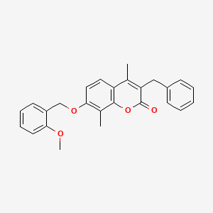 3-benzyl-7-[(2-methoxybenzyl)oxy]-4,8-dimethyl-2H-chromen-2-one