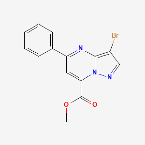 molecular formula C14H10BrN3O2 B4613440 methyl 3-bromo-5-phenylpyrazolo[1,5-a]pyrimidine-7-carboxylate 