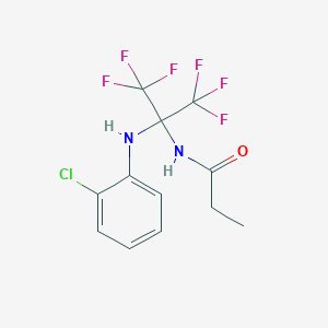 N-[1-[(2-chlorophenyl)amino]-2,2,2-trifluoro-1-(trifluoromethyl)ethyl]propanamide