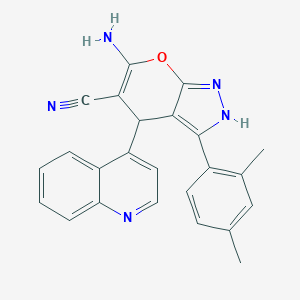 6-Amino-3-(2,4-dimethylphenyl)-4-(4-quinolinyl)-2,4-dihydropyrano[2,3-c]pyrazole-5-carbonitrile