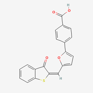 molecular formula C20H12O4S B4613517 4-{5-[(3-oxo-1-benzothien-2(3H)-ylidene)methyl]-2-furyl}benzoic acid 