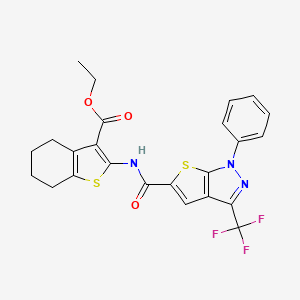 ethyl 2-({[1-phenyl-3-(trifluoromethyl)-1H-thieno[2,3-c]pyrazol-5-yl]carbonyl}amino)-4,5,6,7-tetrahydro-1-benzothiophene-3-carboxylate