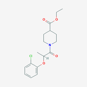 molecular formula C17H22ClNO4 B4613540 ethyl 1-[2-(2-chlorophenoxy)propanoyl]-4-piperidinecarboxylate 