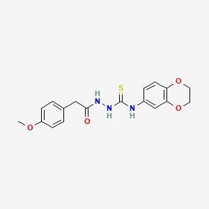 N-(2,3-dihydro-1,4-benzodioxin-6-yl)-2-[(4-methoxyphenyl)acetyl]hydrazinecarbothioamide