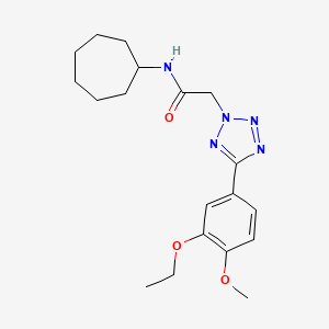 molecular formula C19H27N5O3 B4613627 N-环庚基-2-[5-(3-乙氧基-4-甲氧基苯基)-2H-四唑-2-基]乙酰胺 