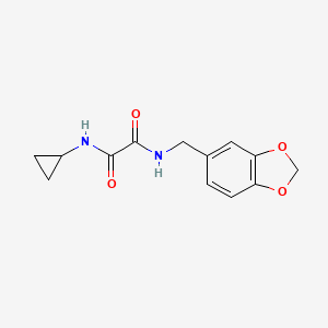 molecular formula C13H14N2O4 B4613651 N-(1,3-benzodioxol-5-ylmethyl)-N'-cyclopropylethanediamide 