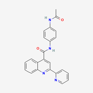 N-[4-(acetylamino)phenyl]-2-(2-pyridinyl)-4-quinolinecarboxamide