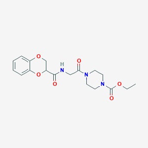 ETHYL 4-{2-[(2,3-DIHYDRO-1,4-BENZODIOXIN-2-YL)FORMAMIDO]ACETYL}PIPERAZINE-1-CARBOXYLATE