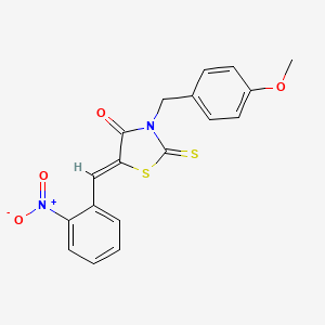 molecular formula C18H14N2O4S2 B4613672 3-(4-methoxybenzyl)-5-(2-nitrobenzylidene)-2-thioxo-1,3-thiazolidin-4-one 