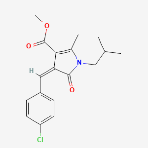 METHYL (4Z)-4-[(4-CHLOROPHENYL)METHYLIDENE]-2-METHYL-1-(2-METHYLPROPYL)-5-OXO-4,5-DIHYDRO-1H-PYRROLE-3-CARBOXYLATE