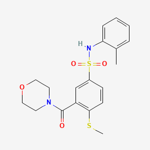 molecular formula C19H22N2O4S2 B4613741 N-(2-methylphenyl)-4-(methylthio)-3-(4-morpholinylcarbonyl)benzenesulfonamide 