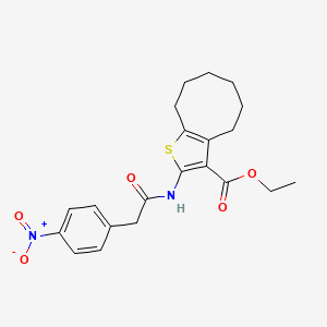 ethyl 2-{[(4-nitrophenyl)acetyl]amino}-4,5,6,7,8,9-hexahydrocycloocta[b]thiophene-3-carboxylate