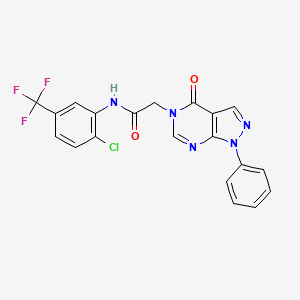 N-[2-chloro-5-(trifluoromethyl)phenyl]-2-(4-oxo-1-phenyl-1,4-dihydro-5H-pyrazolo[3,4-d]pyrimidin-5-yl)acetamide