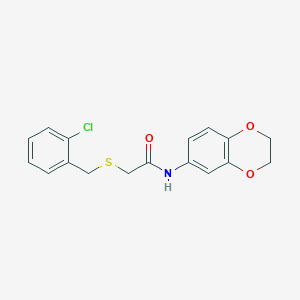 2-[(2-chlorobenzyl)thio]-N-(2,3-dihydro-1,4-benzodioxin-6-yl)acetamide