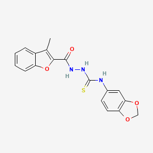 N-1,3-benzodioxol-5-yl-2-[(3-methyl-1-benzofuran-2-yl)carbonyl]hydrazinecarbothioamide