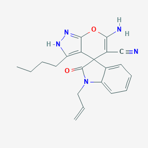 molecular formula C21H21N5O2 B461380 6-amino-3-butyl-2'-oxo-1'-prop-2-enylspiro[2H-pyrano[2,3-c]pyrazole-4,3'-indole]-5-carbonitrile CAS No. 674807-64-8