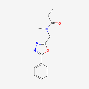 molecular formula C13H15N3O2 B4613812 N-methyl-N-[(5-phenyl-1,3,4-oxadiazol-2-yl)methyl]propanamide 