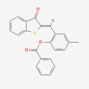 molecular formula C23H16O3S B4613838 4-methyl-2-[(3-oxo-1-benzothien-2(3H)-ylidene)methyl]phenyl benzoate 