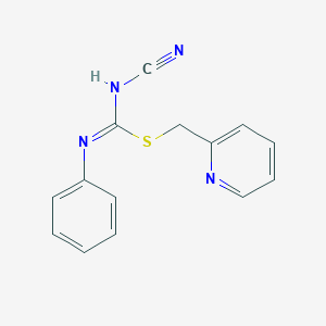molecular formula C14H12N4S B461384 2-pyridinylmethyl N'-cyano-N-phenylimidothiocarbamate 