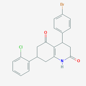 molecular formula C21H17BrClNO2 B4613841 4-(4-bromophenyl)-7-(2-chlorophenyl)-4,6,7,8-tetrahydro-2,5(1H,3H)-quinolinedione 