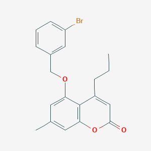 molecular formula C20H19BrO3 B4613855 5-[(3-bromobenzyl)oxy]-7-methyl-4-propyl-2H-chromen-2-one 