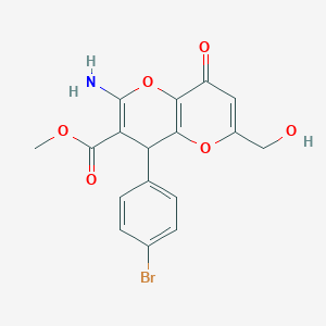 Methyl 2-amino-4-(4-bromophenyl)-6-(hydroxymethyl)-8-oxo-4,8-dihydropyrano[3,2-b]pyran-3-carboxylate