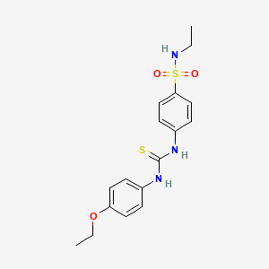 molecular formula C17H21N3O3S2 B4613877 4-({[(4-ethoxyphenyl)amino]carbonothioyl}amino)-N-ethylbenzenesulfonamide 