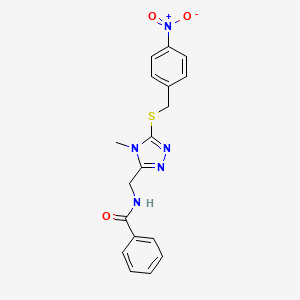 N-({4-methyl-5-[(4-nitrobenzyl)thio]-4H-1,2,4-triazol-3-yl}methyl)benzamide