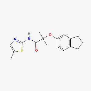 2-(2,3-dihydro-1H-inden-5-yloxy)-2-methyl-N-(5-methyl-1,3-thiazol-2-yl)propanamide