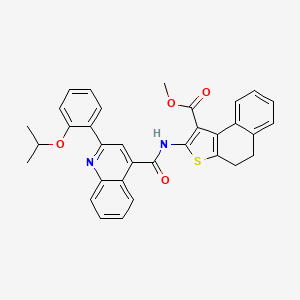 molecular formula C33H28N2O4S B4613910 methyl 2-({[2-(2-isopropoxyphenyl)-4-quinolinyl]carbonyl}amino)-4,5-dihydronaphtho[2,1-b]thiophene-1-carboxylate 