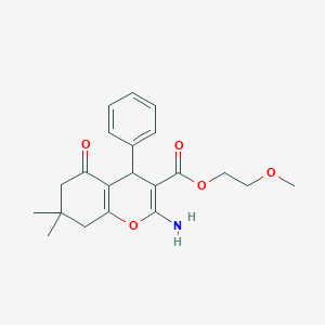 molecular formula C21H25NO5 B461394 2-Amino-7,7-dimethyl-5-oxo-4-phenyl-5,6,7,8-tetrahydro-4H-chromene-3-carboxylic 
