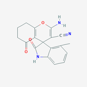 2'-amino-4-methyl-2,5'-dioxospiro[1H-indole-3,4'-7,8-dihydro-6H-chromene]-3'-carbonitrile