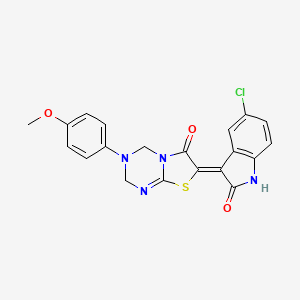 molecular formula C20H15ClN4O3S B4614034 7-(5-chloro-2-oxo-1,2-dihydro-3H-indol-3-ylidene)-3-(4-methoxyphenyl)-3,4-dihydro-2H-[1,3]thiazolo[3,2-a][1,3,5]triazin-6(7H)-one 