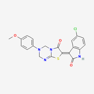 7-(5-chloro-2-oxo-1,2-dihydro-3H-indol-3-ylidene)-3-(4-methoxyphenyl)-3,4-dihydro-2H-[1,3]thiazolo[3,2-a][1,3,5]triazin-6(7H)-one